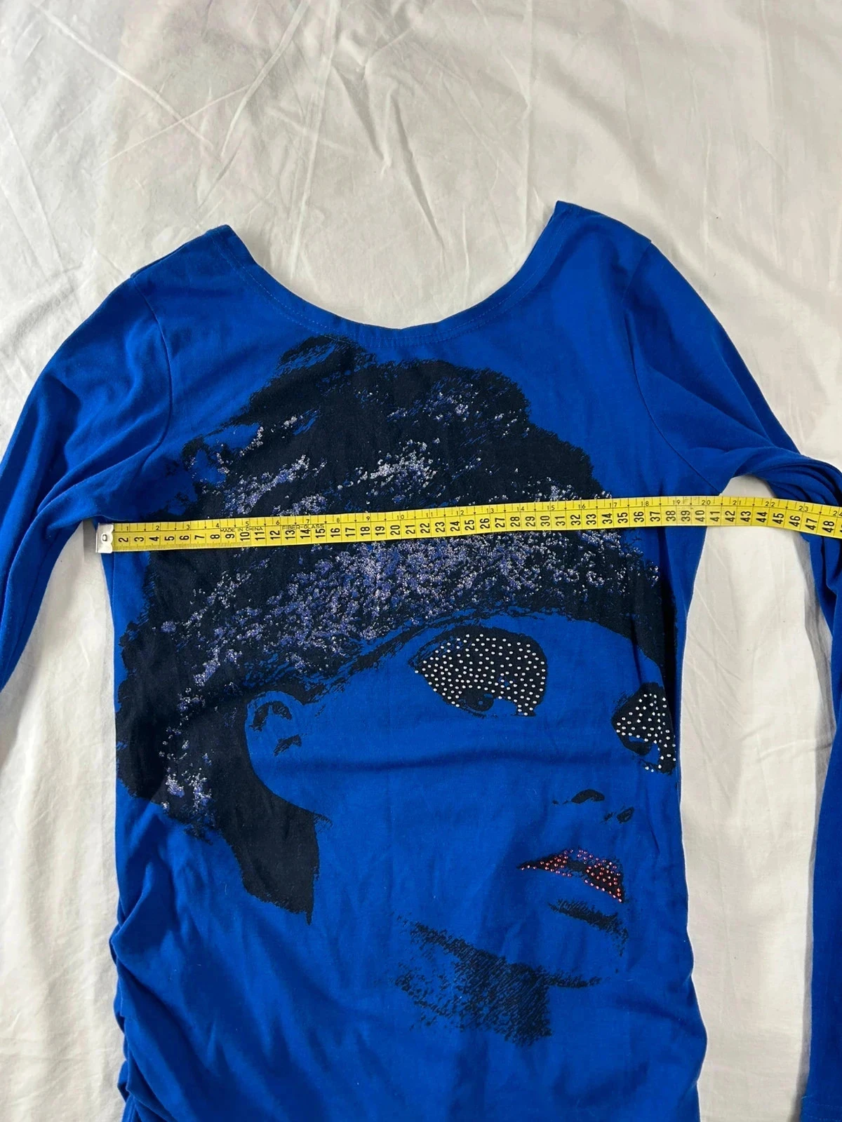 Toumaï navy blue print long sleeve blouse – photo 8